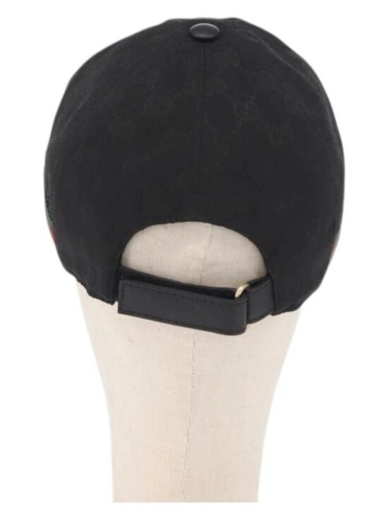 GUCCI Web Sherry Line GG Canvas Baseball Cap L Black 200035 204891 Auth ki6381 main image 14